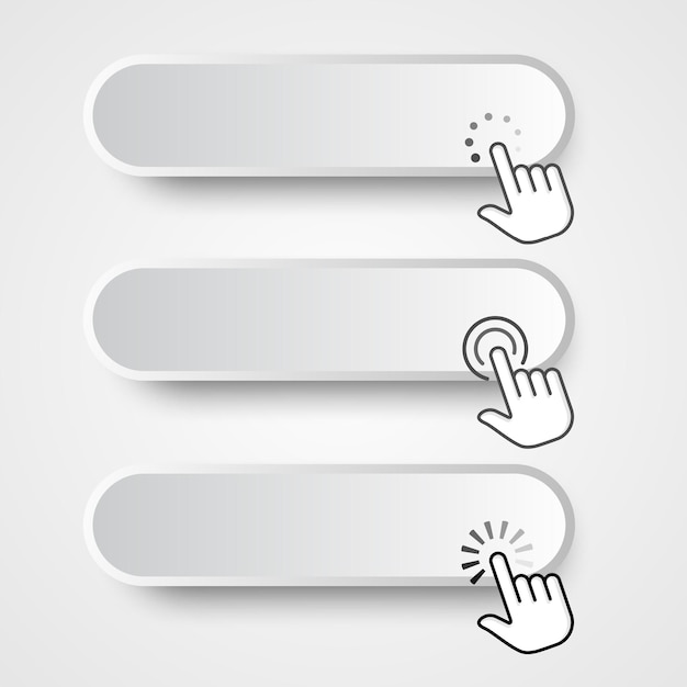 pointer or click button vector Click here vector template
