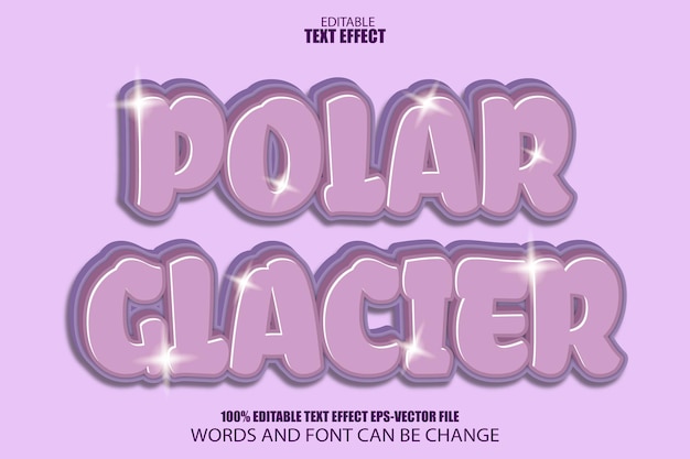 Polar Glacier Editable Text Effect 3D Cartoon Style