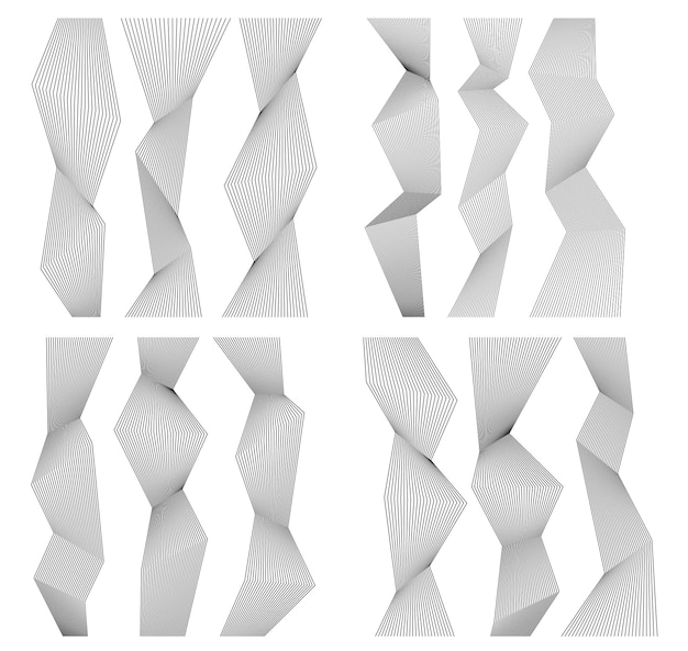 Polygon lines form angle ribbon design element effect 3d26