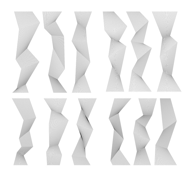 Polygon lines form angle ribbon design element effect 3d27