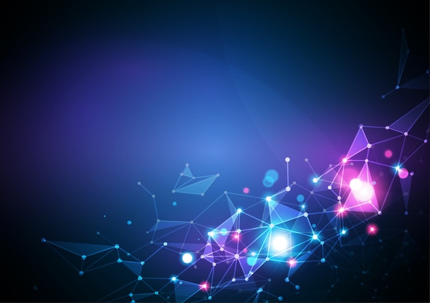 Polygon trace, Technology vector concept.
