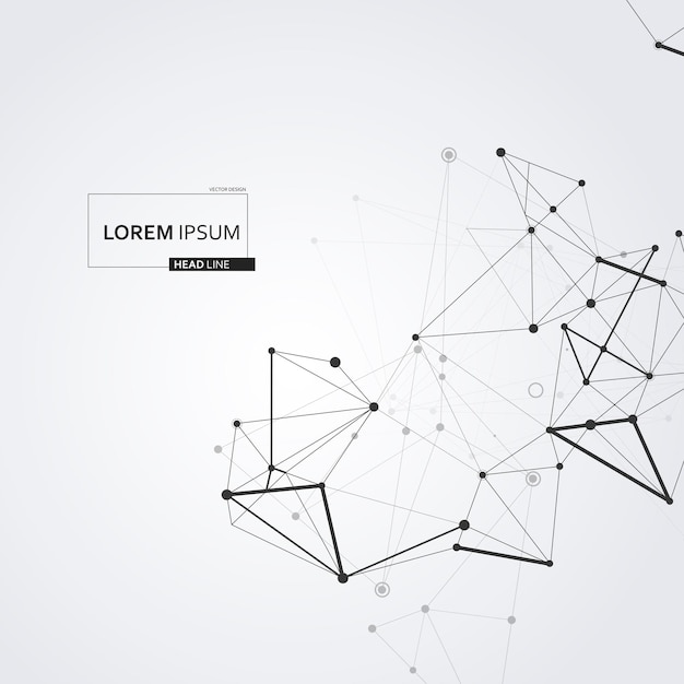 Polygonal background technology design Global atom illustration Vector network lines