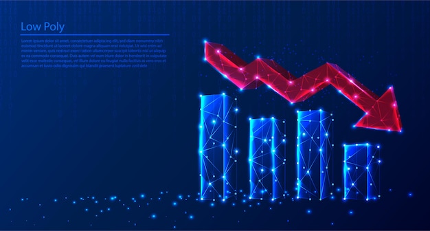 Polygonal business chart illustration