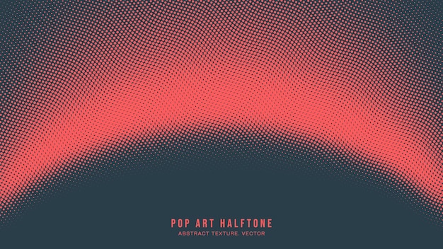 Pop Art Dots Half Tone Pattern Vector Semicircle Border Abstract Background