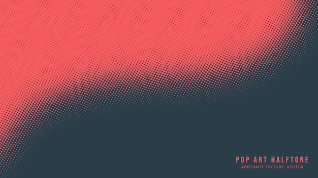 Pop Art Dots Halftone Pattern Vector Curved Border Abstract Background