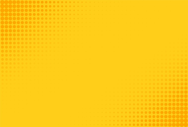 Pop art pattern Yellow comic background Halftone dotted print Cartoon retro texture
