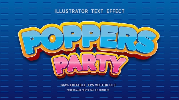 poppers party editable text effect style