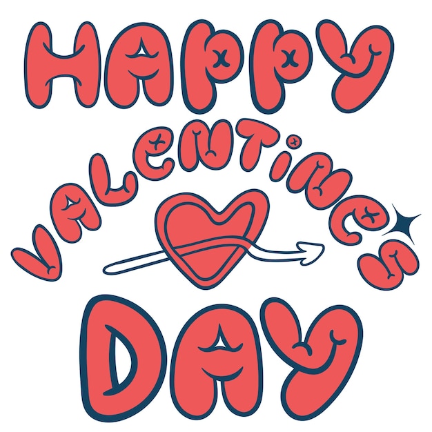 poster congratulations on valentine's day. illustration with text. vector objects for design