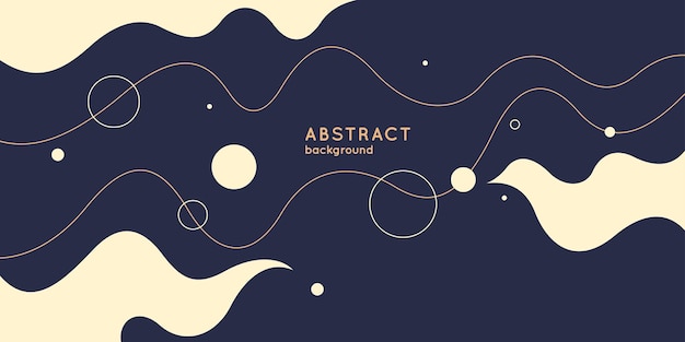 poster with dynamic waves vector illustration in minimal style abstract background