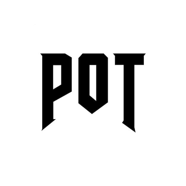 POT letter logo design for technology company POT logo design black and white color combination POT logo POT vector POT design POT icon POT alphabet POT typography logo design
