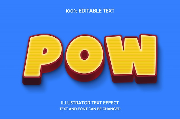 Pow, editable text effect modern shadow pattern style