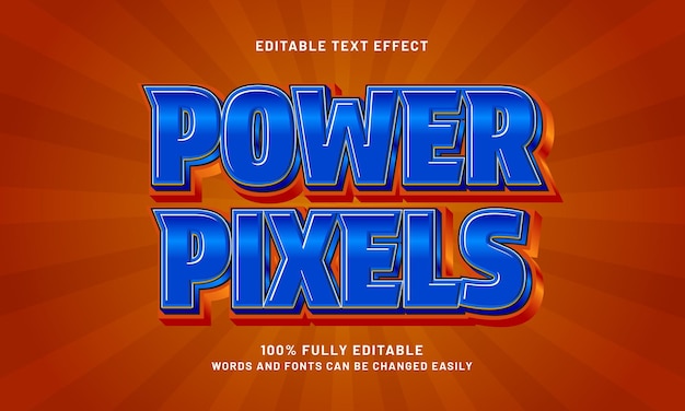 power pixels editable text effects with a kids and play theme