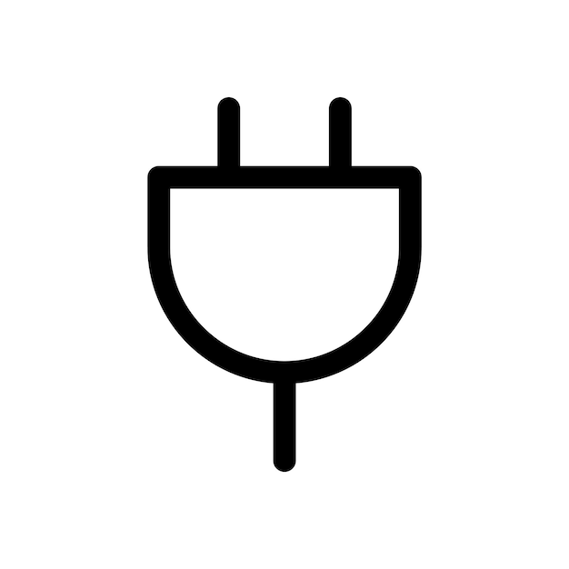 Power Plug Connector Linear Icon Isolated Vector Illustration