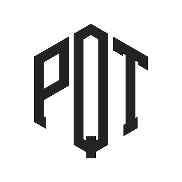 PQT Logo Design Initial Letter PQT Monogram Logo using Hexagon shape