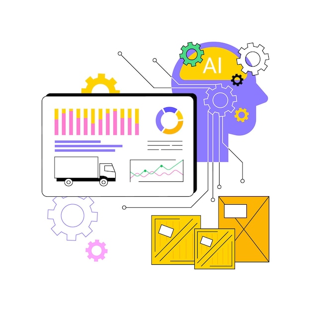 predictive inventory analytics with ai abstract concept vector illustration