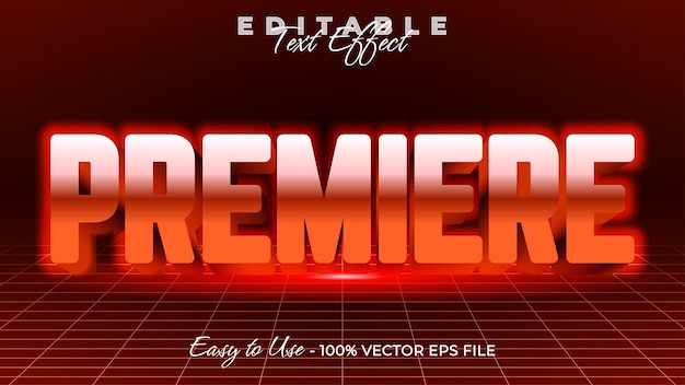 Premiere editable text style effect Glow 3D text style theme