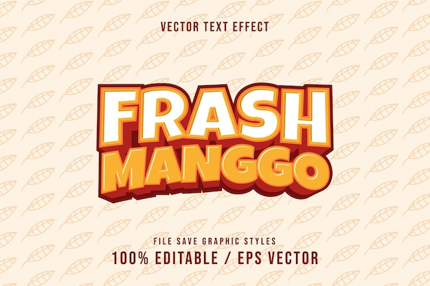 premium fresh mango text effects can be edited again suitable poster template white background