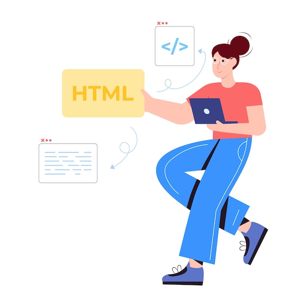 Premium-tason kaksiulotteinen HTML-kuvitus