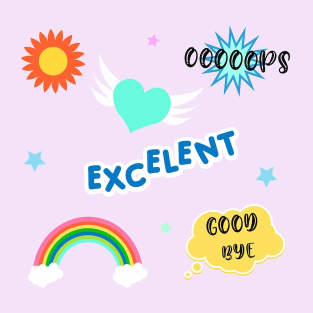 premium vector stickers elements art stock