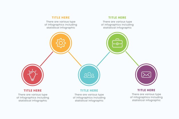 Presentation Business Circle Infographic Template With Five Step Elements Vector illustration