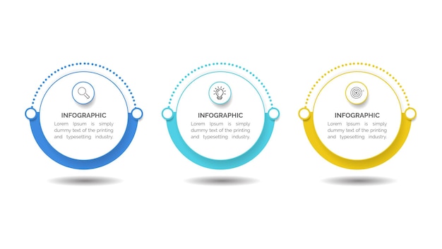 Presentation business infographic template with 3 step