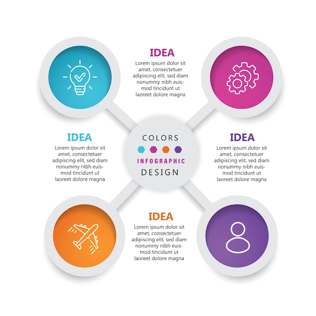 Presentation business infographic template with 4 options Vector illustration