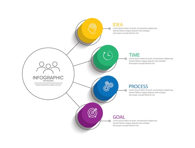 Presentation business infographic template with 4 step