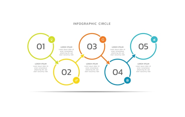 Presentation infographic template colorful elements