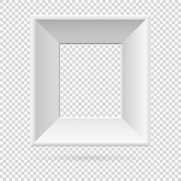 Presentation rectangular picture frame design element with shadow on transparent background 3D Board Banner wall on isolated clean blank Vector illustration EPS 10 for photo image text