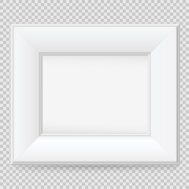 Presentation square picture frame design with shadow on transparent background 3D Board Banner Stand on isolated clean blank table Vector illustration EPS 10 for photo image text promotional
