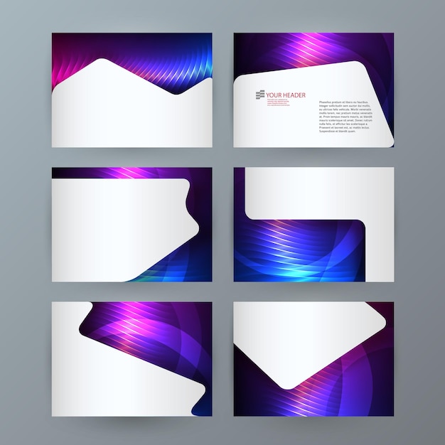 Presentation template powerpoint background aurora boreal neon effect10