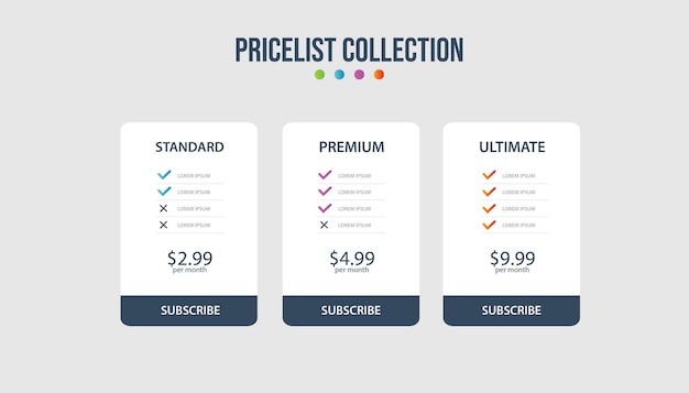  pricing plan banners infographic template.