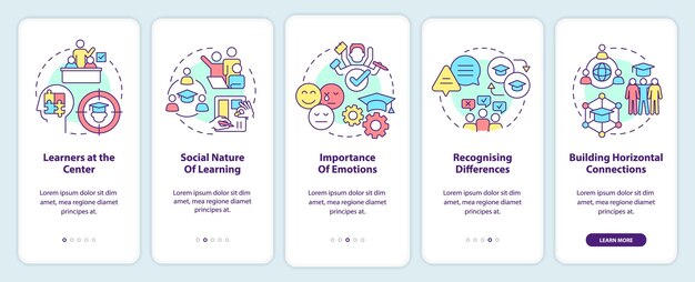 principles and laws of learning onboarding mobile app screen