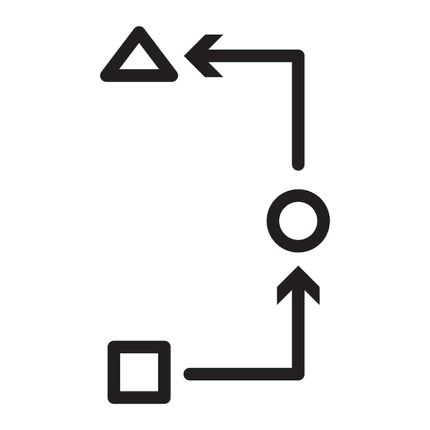 Process method step procedure or workflow icon Black line art vector logo