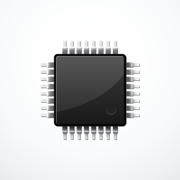 Processor chip icon Vector illustration