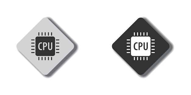 Processor icon CPU icon Flat vector illustration