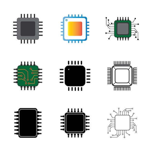 processor icon logo vector design template