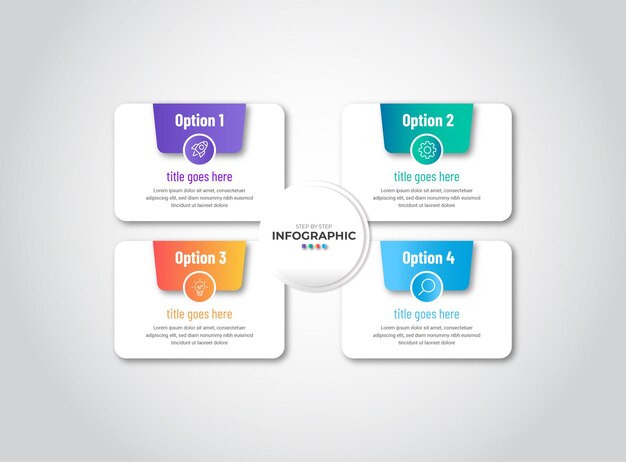 Professional moder stepts by steps infographic model