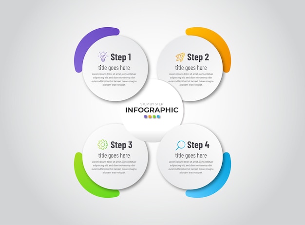 Professional moder stepts by steps infographic model