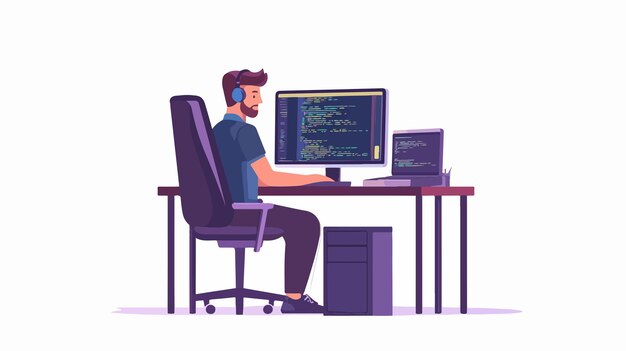 Professional Programmer Working on a Digital Project
