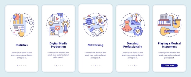Professional skills onboarding mobile app screen