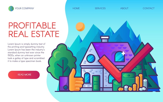 Profitable real estate business landing page.