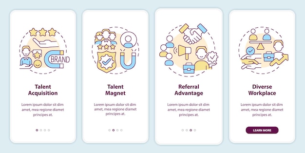 Profits of employer branding onboarding mobile app screen