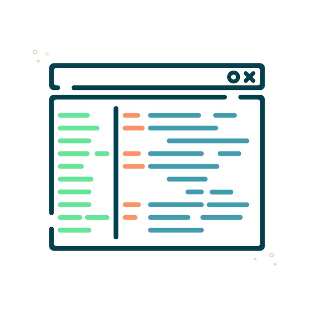 Program code vector illustration Page filled outline icon