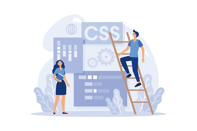 Programmer concept Idea of coding testing and writing program flat design modern illustration