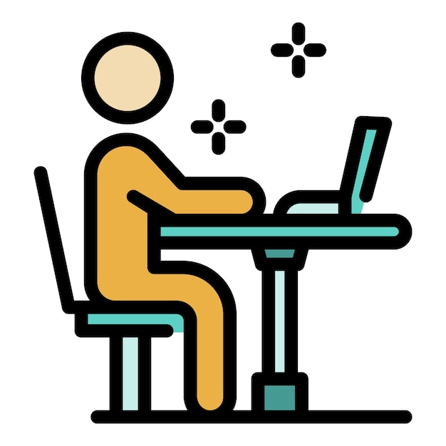 Programmer debugging icon Outline programmer debugging vector icon color flat isolated