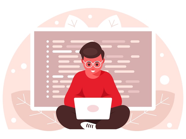Programmer in lotus pose