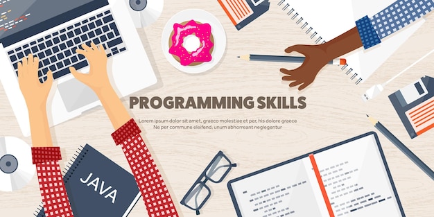Programming coding flat computing background code hardware software web development search engine