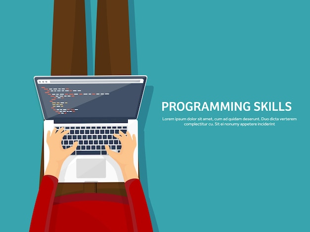 Programming coding flat computing background code hardware software web development search engine