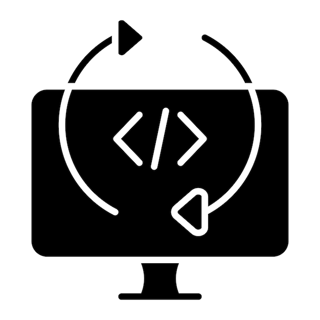 Programming Cycle Glyph Solid Black Illustration